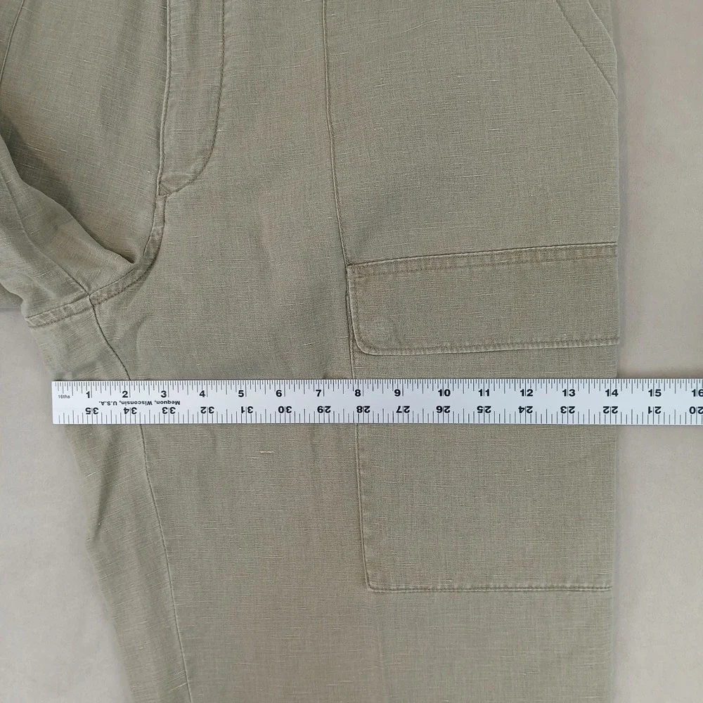 Tommy Bahama Island Soft 38x26 Mens Pants Linen Beach Casual Khaki Baggy Cropped